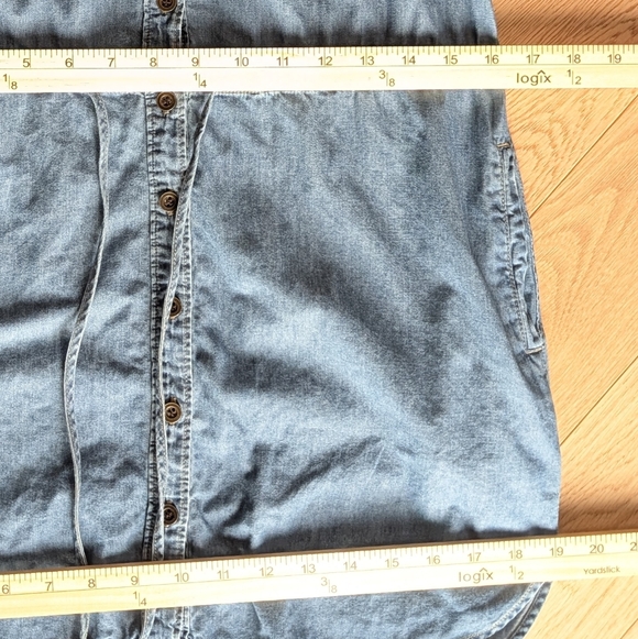 Paige Mila Chambray Denim Shirt Button up Tie Cinch Waist Dress Size XS - Picture 8 of 8